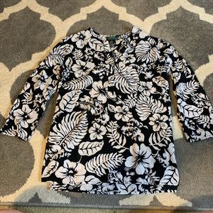 🔴 Ralph Lauren Monochrome Cotton Hawaiian Shirt